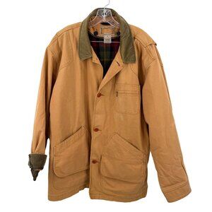 MEN'S LL BEAN XXL CHORE BARN FIELD CANVAS COAT w CORDUROY CUFFS COLLAR RMVBL LNG